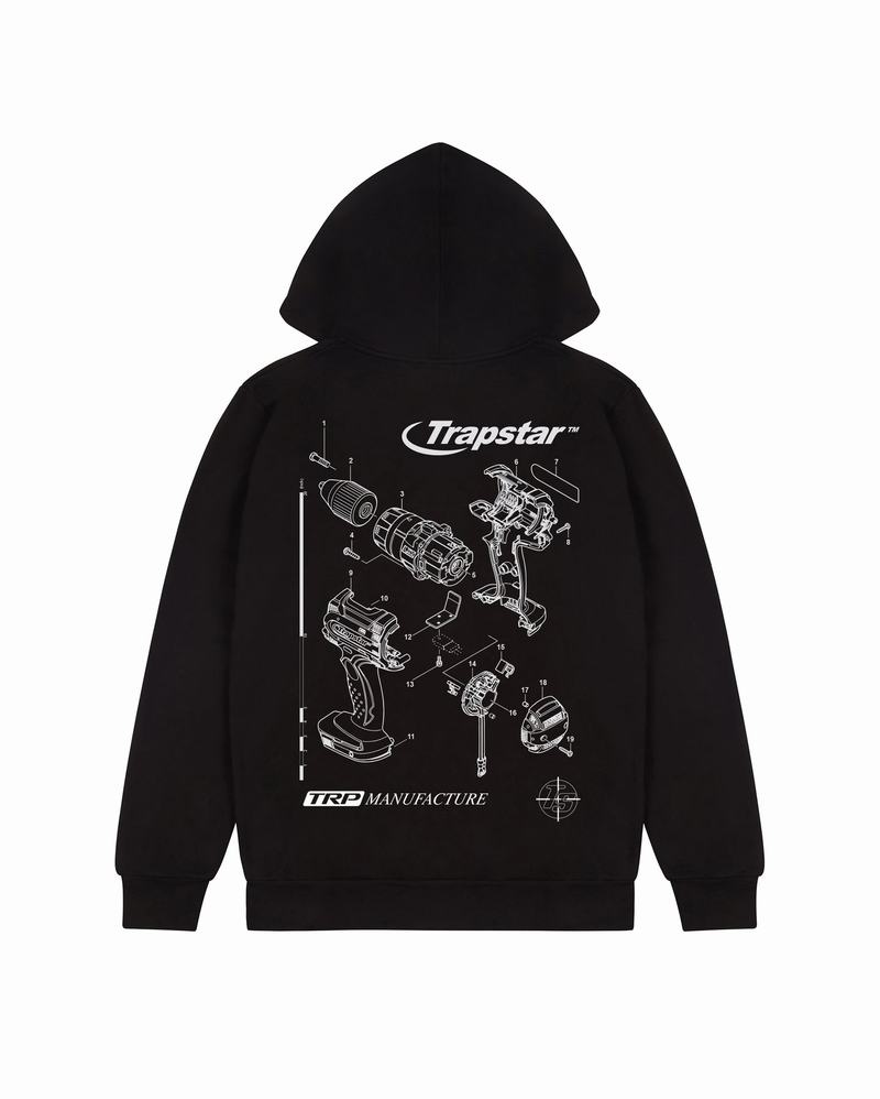 Sudadera con Capucha Trapstar TRP Manufacture Hombre Negros | Mexico-96473