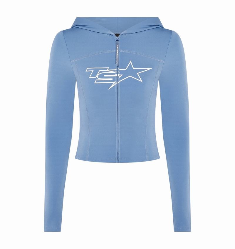 Sudadera con Capucha Trapstar TS-Star Zip Top Mujer Azules | Mexico-96825