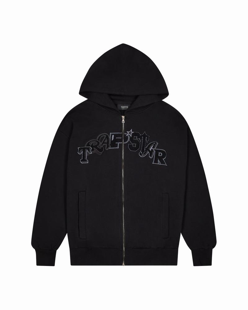 Sudadera con Capucha Trapstar Wildcard Chenille Zip Hombre Negros | Mexico-75069