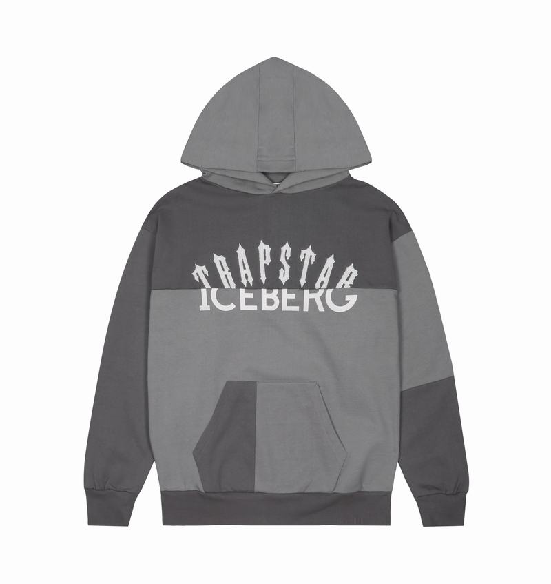 Sudadera con Capucha Trapstar x Iceberg Deconstructed Two Logo Hombre Grises | Mexico-52098