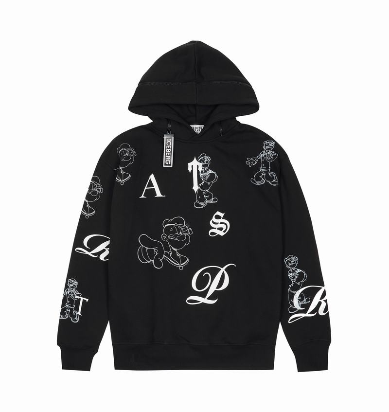 Sudadera con Capucha Trapstar x Iceberg Embroidered and Printed Popeye Hombre Negros | Mexico-14708