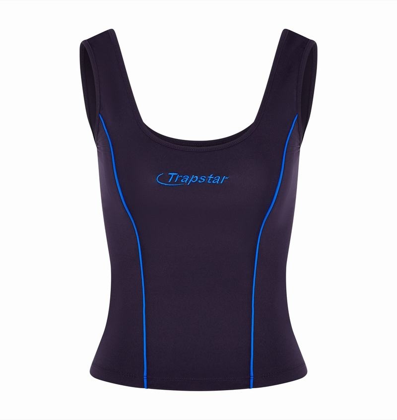 Tops Trapstar Hyperdrive Piping Vest Mujer Azul Marino Azules | Mexico-39204