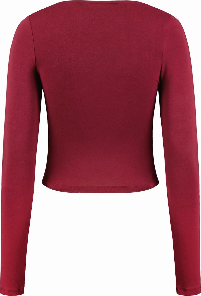 Tops Trapstar Long Sleeve Wing Hem Bralette Mujer Rojos | Mexico-73104