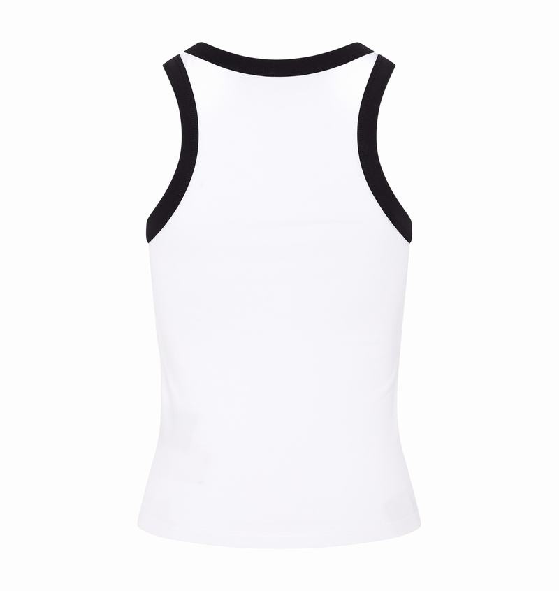 Tops Trapstar Racer Vest Mujer Blancos Negros | Mexico-68421