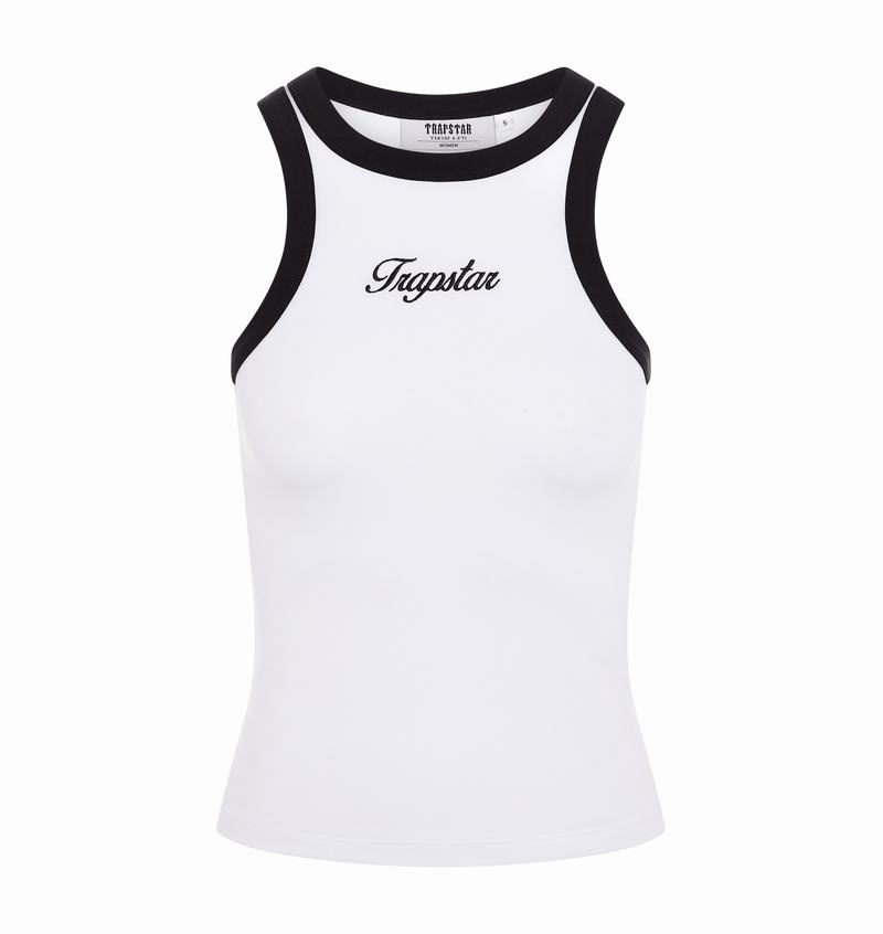 Tops Trapstar Racer Vest Mujer Blancos Negros | Mexico-68421