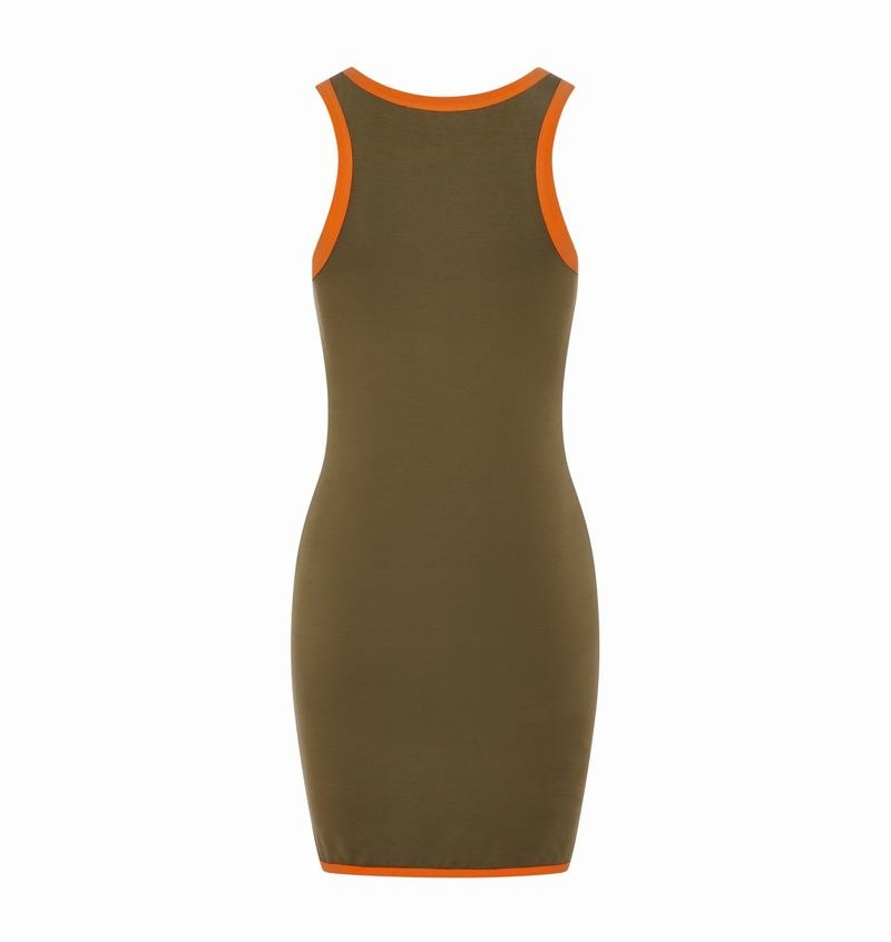 Vestido Trapstar Contrast Racer Mujer Kaki Naranjas | Mexico-87592