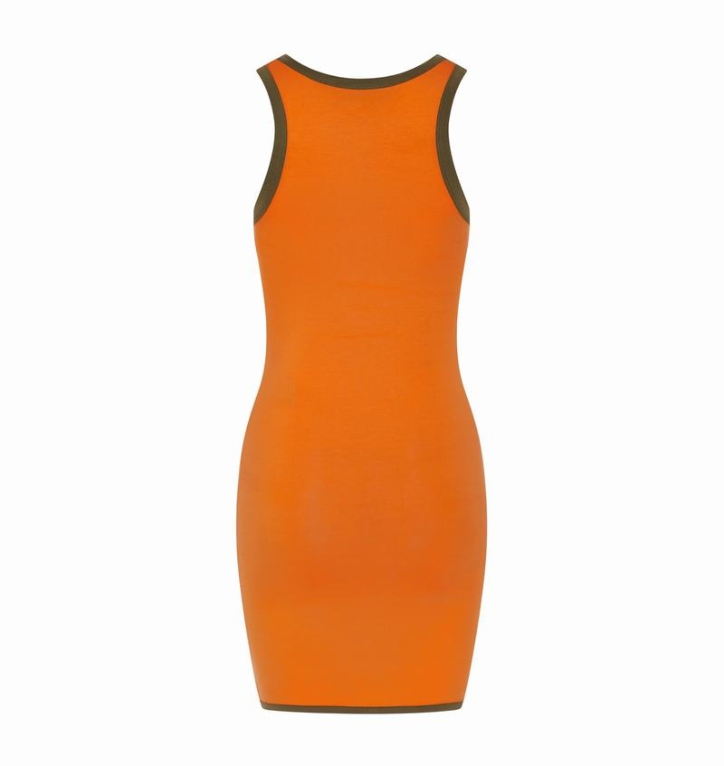 Vestido Trapstar Contrast Racer Mujer Naranjas Kaki | Mexico-69532