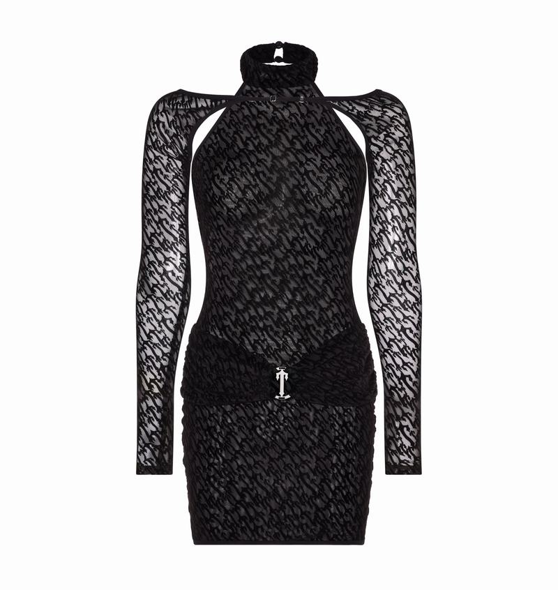 Vestido Trapstar Jacquard Mesh Mujer Negros | Mexico-13956